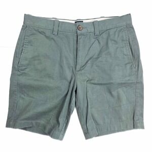 J.‎ Crew Khaki Green Flat Front 9 inch Inseam Chino Shorts Men's Size 30
